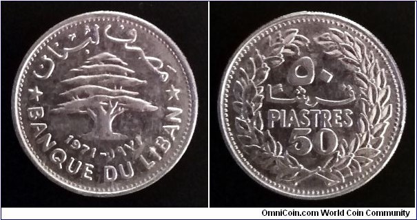 Lebanon 50 piastres. 1971