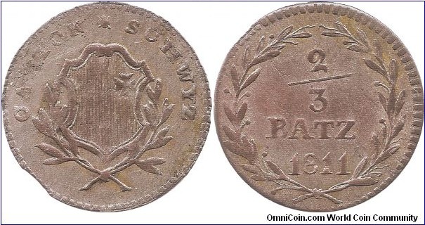 2/3 Batzen 1811 Schwyz Canton