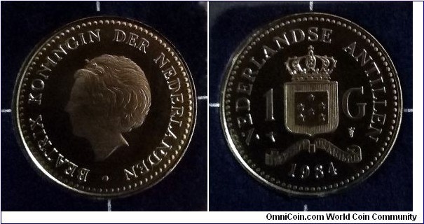 Netherlands Antilles 1 gulden from 1984 mint set.