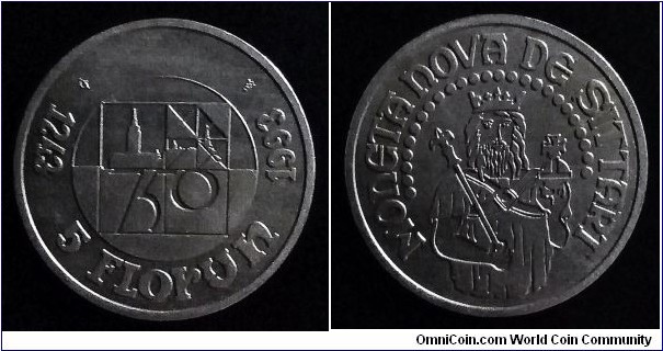 Local coin for the city of Sittart 5 florijn - 750 years city of Sittard.
