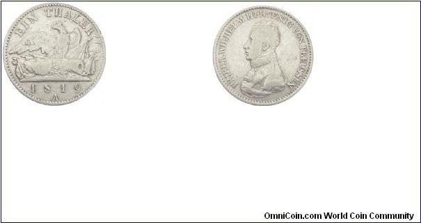 PRUSSIA 1 THALER 1819A