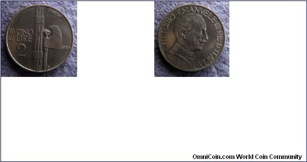 Italy 2 Lire 1924