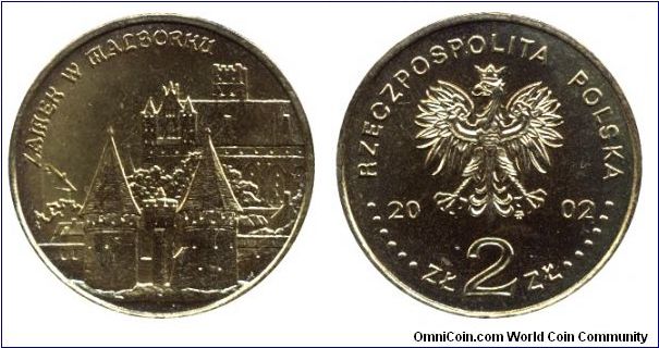 Poland, 2 zlote, 2002, Malbork Castle.                                                                                                                                                                                                                                                                                                                                                                                                                                                                              