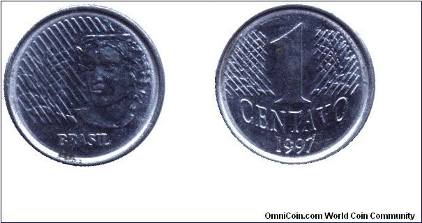 Brazil, 1 centavo, 1997.                                                                                                                                                                                                                                                                                                                                                                                                                                                                                            