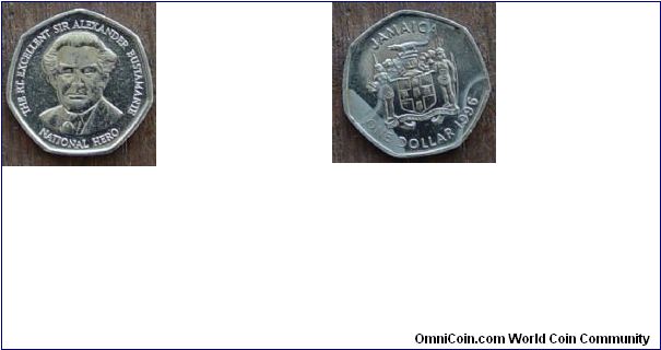 1996 1 Dollar Coin from Jamaica.
VF Condition