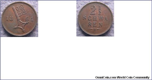 Bremen, 2 1/2 schwaren, 1861