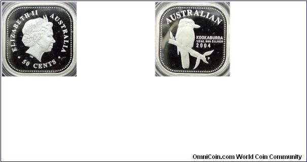 Square Coin! 0.5oz Proof Kookaburra / Ag