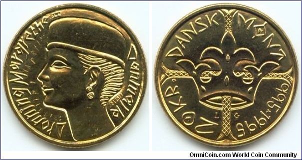 Denmark, 20 kroner 1995. Queen Margrethe II.
1000 Years of Danish Coinage.