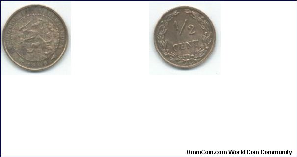 Netherlands, 1/2 cent, small coin