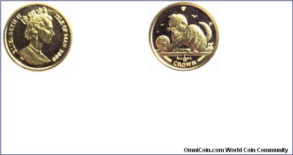 2000 Isle of Man 1/10oz BU Gold Scottish Fold.  pandausa.com