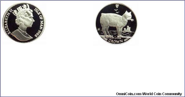 1988 Isle of Man 1oz Proof Silver Manx.