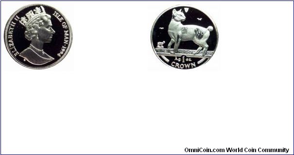 1994 Isle of Man 1oz Proof Silver Japanese Bobtail.  pandausa.com