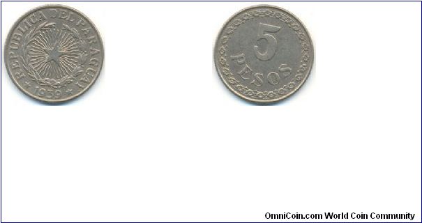 Paraguay, 5 Pesos, 1939