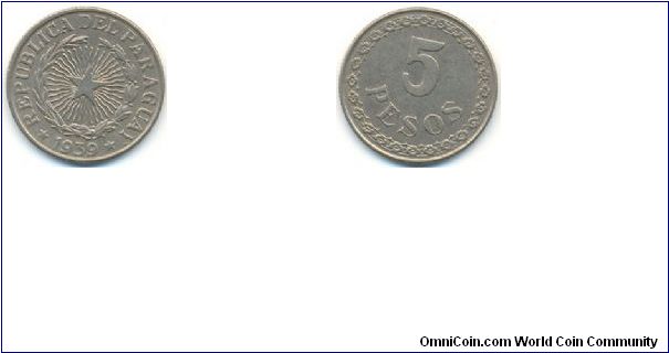 Paraguay, 5 Pesos, 1939