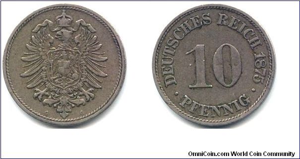 Germany, 10 pfennig 1875.