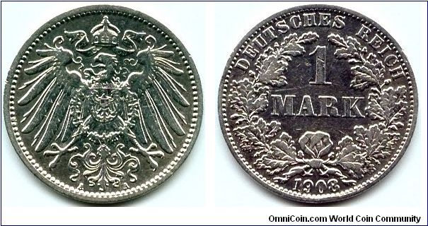 Germany, 1 mark 1908.