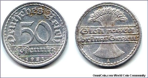 Germany, 50 pfennig 1921.