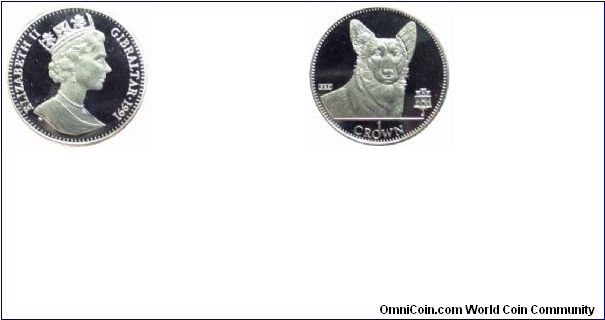 1991 1oz Proof Corgi.  pandausa.com