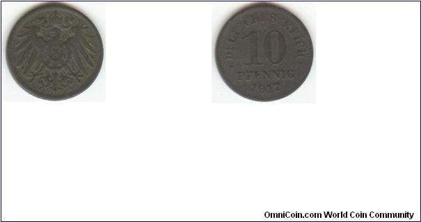 1917 German 10 Pfennig