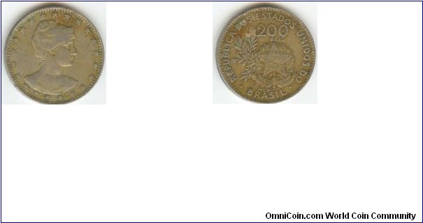 1901 Brazil 200 Reis.