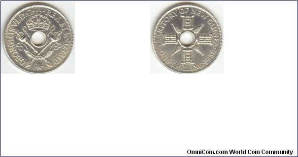 1938 Papua New Guinea One Shilling (Silver)