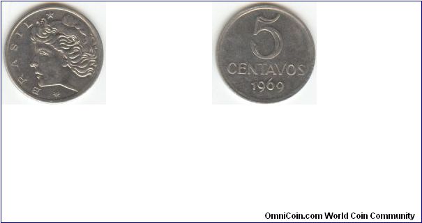 1969 Brazil 5 Centavos