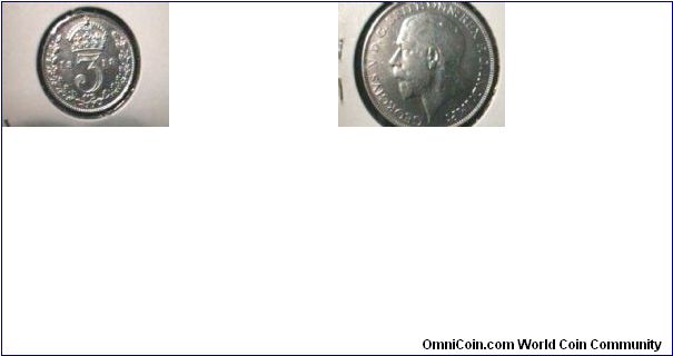 G.B. 1918 3pence silver au