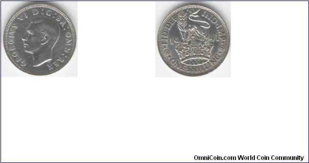 1941 United Kingdom One Shilling (Silver)