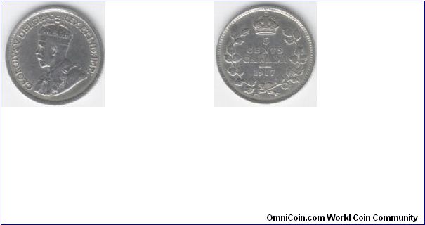 1917 Canada 5 Cents (Silver)
