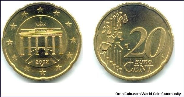 Germany, 20 euro cents 2002.
