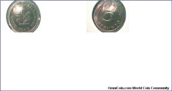 Germany Fed. Rep. 1949 5pfennig currency reform