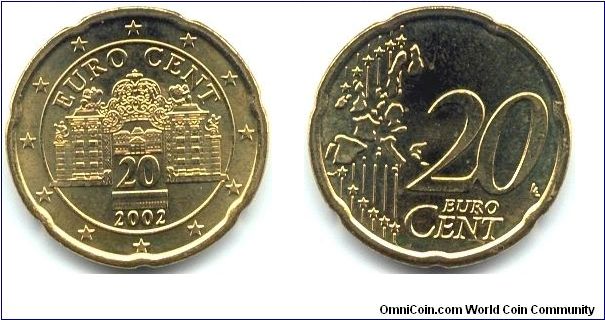 Austria, 20 euro cents 2002.