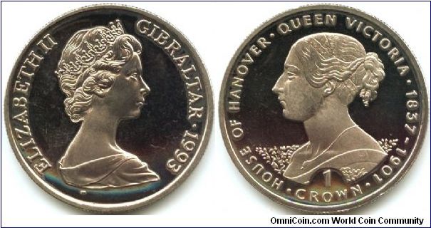 Gibraltar, 1 crown 1993.
Queen Victoria 1837-1901.
40th Anniversary of the Coronation of Queen Elizabeth II.