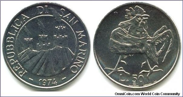 San Marino, 50 lire 1974.