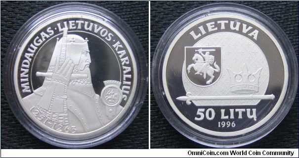 50 litu honoring Mindaugas, King of Lithuania