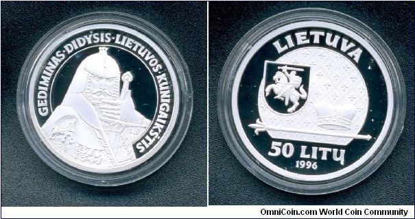 50 litu honoring Grand Duke Gediminas