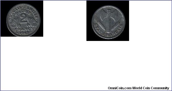 2 francs France 1943