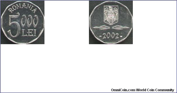 5000 lei Romania 2002