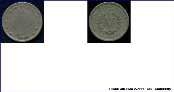Liberty 5 cents 1902