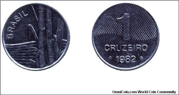 Brazil, 1 cruzeiro, 1982, Steel, sugar plant.                                                                                                                                                                                                                                                                                                                                                                                                                                                                       