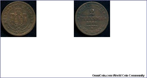 2 Pfennige 1866 Germany/Sachsen
www.banivechi.home.ro