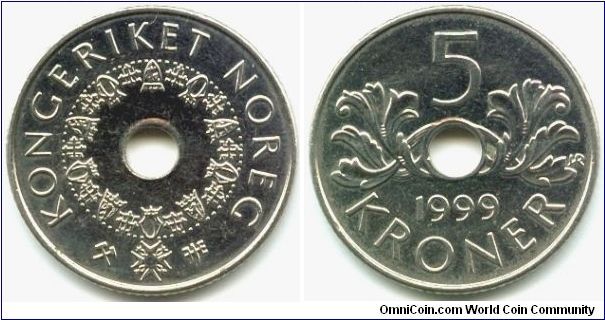 Norway, 5 kroner 1999.