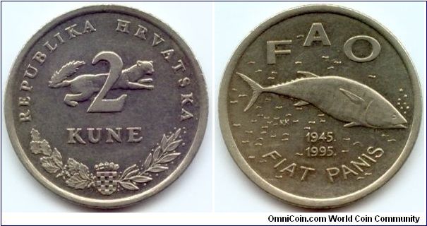 Croatia, 2 kune 1995.
50th Anniversary - FAO.