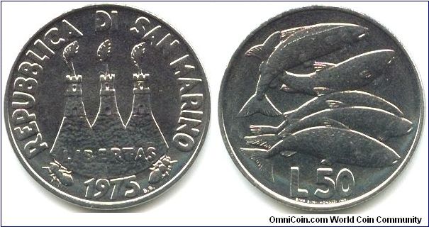 San Marino, 50 lire 1975.