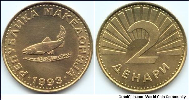 Macedonia, 2 denari 1993.