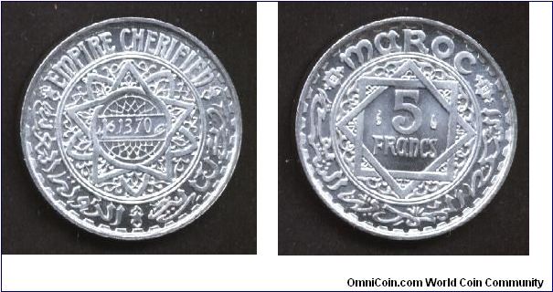 5 FRANCS - AH1370(A)/(1950) - ALUMINUM