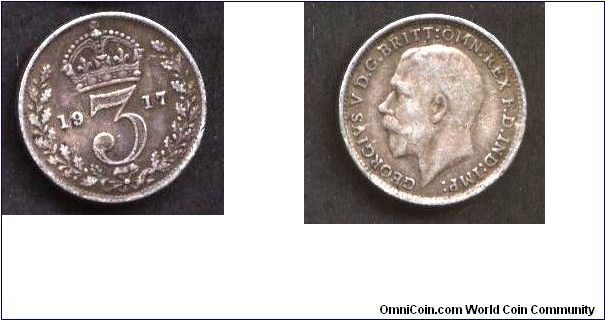 GREAT BRITAIN -
3 PENCE -SILVER