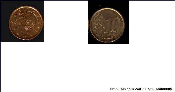 10 euro cents Spain 2003