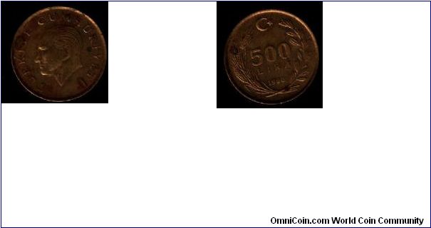 500 lira 1990
Turkey