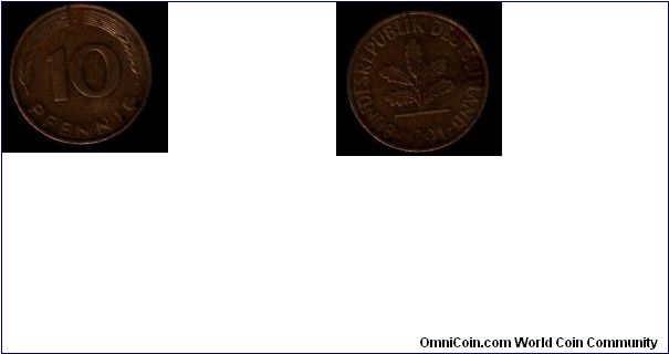 10 pfennig 1991 Germany